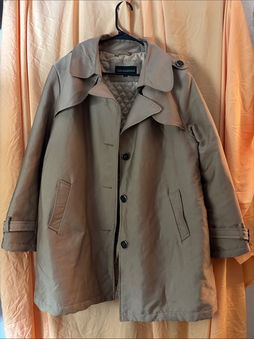 Harve Benard Men's Trench Coat in Beige